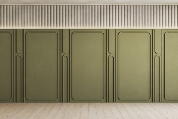 绿色艺术墙布壁纸室内背景效果图