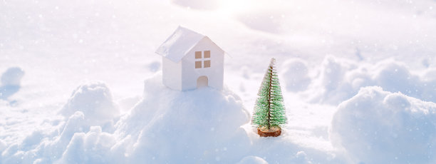 冬季雪景圣诞装饰背景图