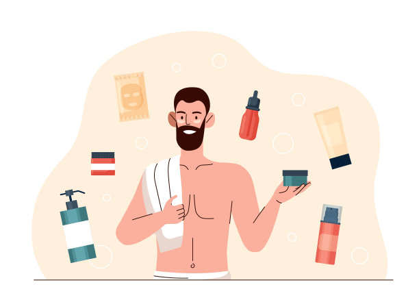 矢量插图简约生活用品镜子