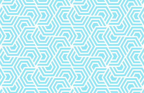 蓝绿几何六边形无缝图案