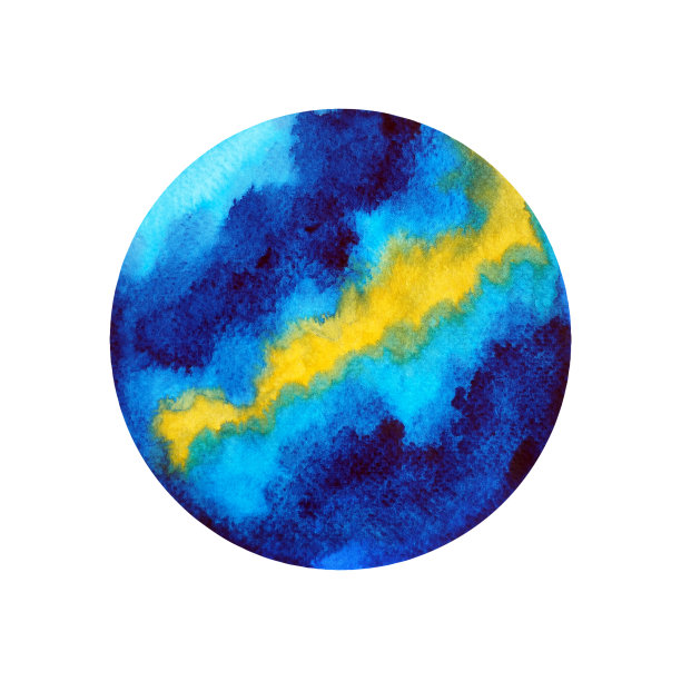 蓝色星球logo星空标志设计