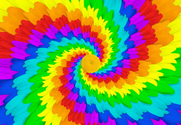 多彩环形几何抽象图案