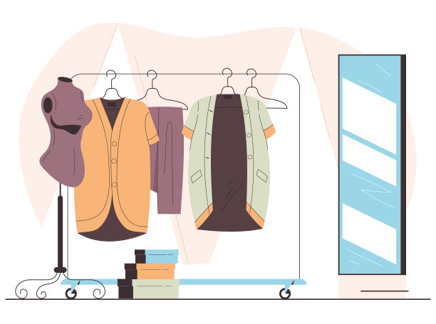 矢量插图简约生活用品镜子