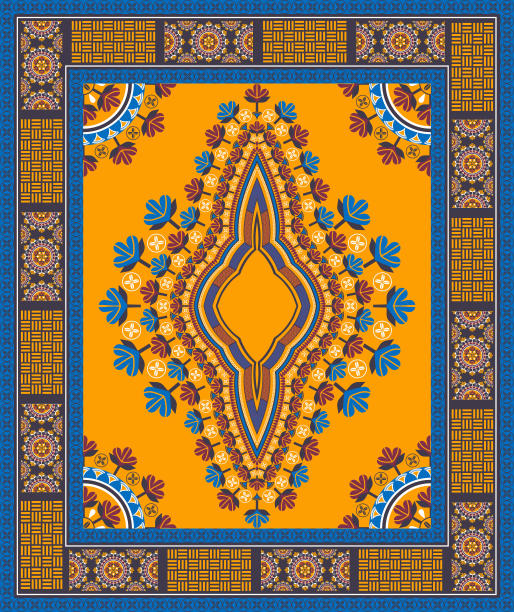 黄色摩洛哥印花地毯