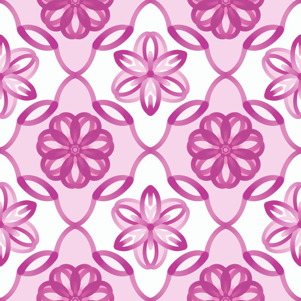 多彩几何花卉拼接图案