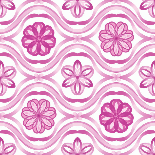 多彩几何花卉拼接图案