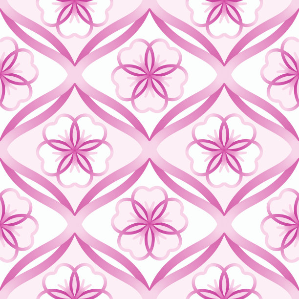 多彩几何花卉拼接图案