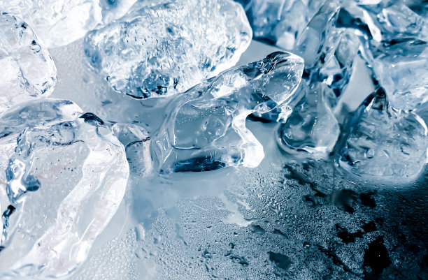 蓝色冰面纹理背景图