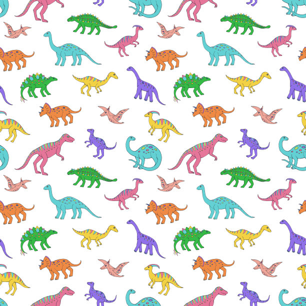 抽象卡通恐龙图案