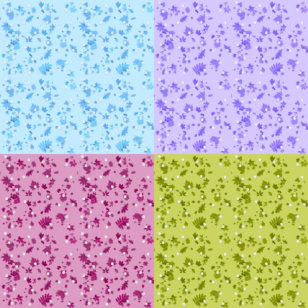 紫蓝几何花纹无缝图案