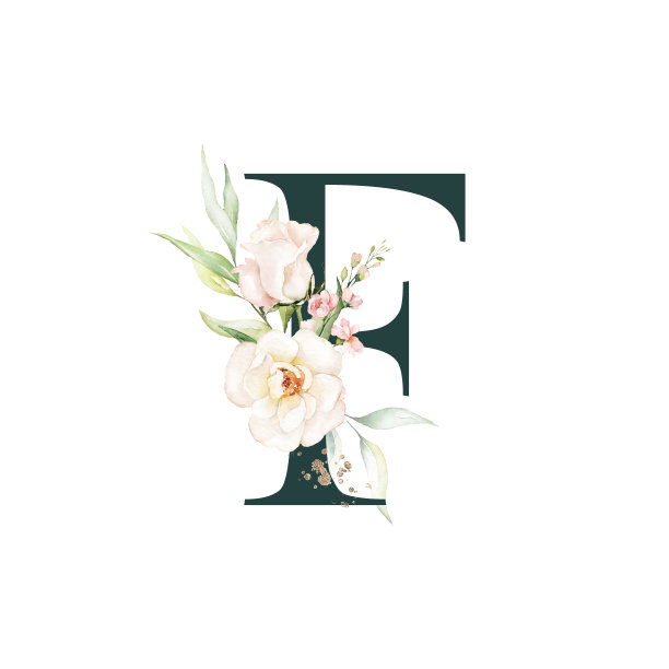 字母花卉组合