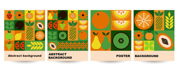 多彩几何花卉拼接图案