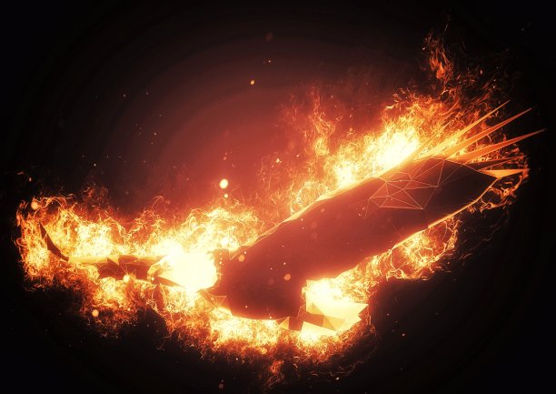 金红色凤凰插画