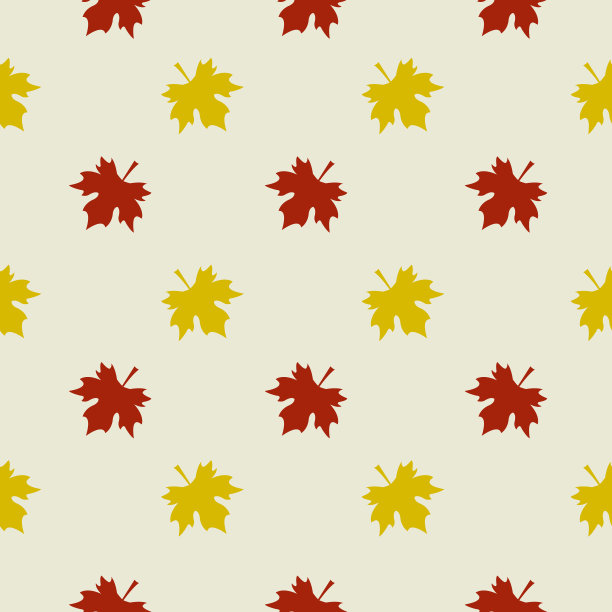 多彩枫叶无缝图案矢量背景