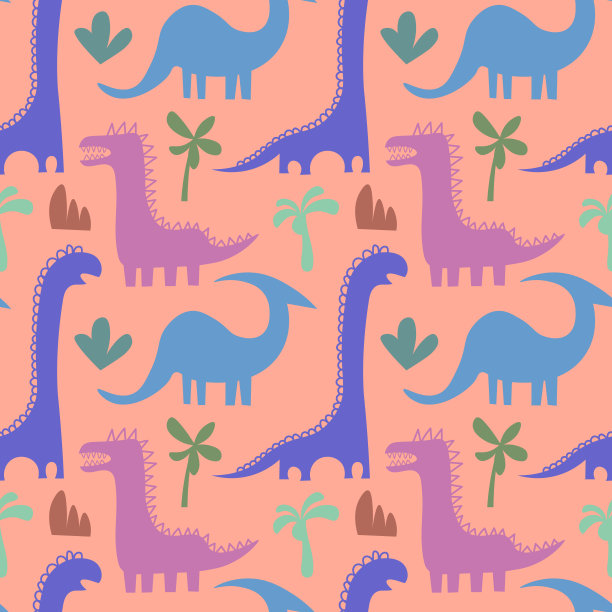 抽象卡通恐龙图案