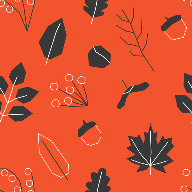 多彩枫叶无缝图案矢量背景