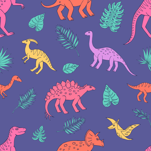 抽象卡通恐龙图案