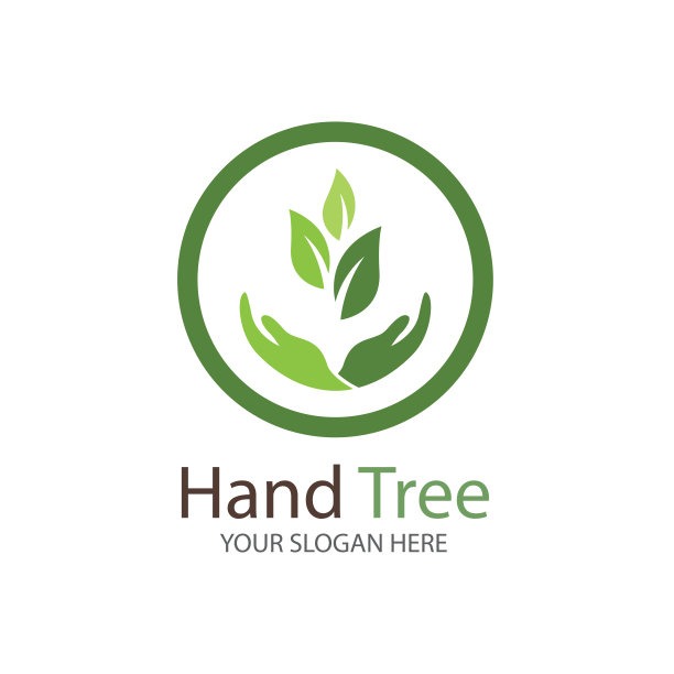 绿叶手掌logo环保森林标志
