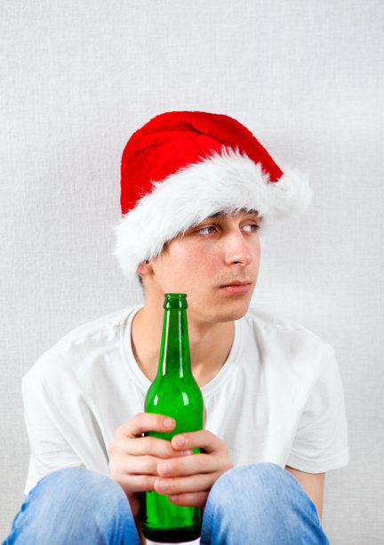酗酒,圣诞帽,筋疲力尽