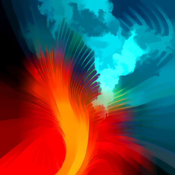 炫彩流动的火焰抽象图案