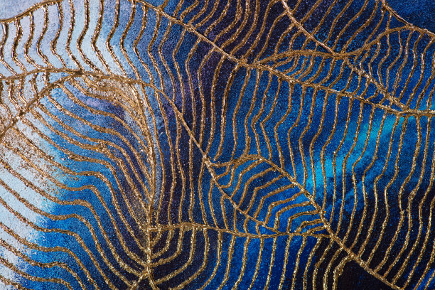 梦幻蓝金抽象纹理图案