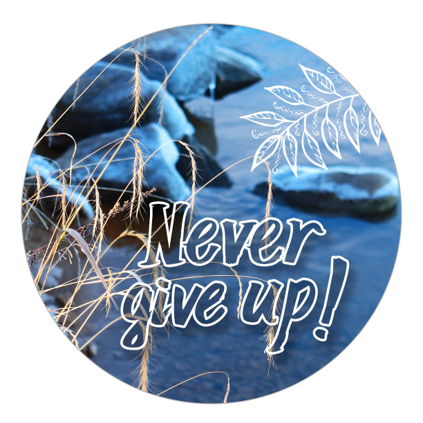 永不言败毛笔书法