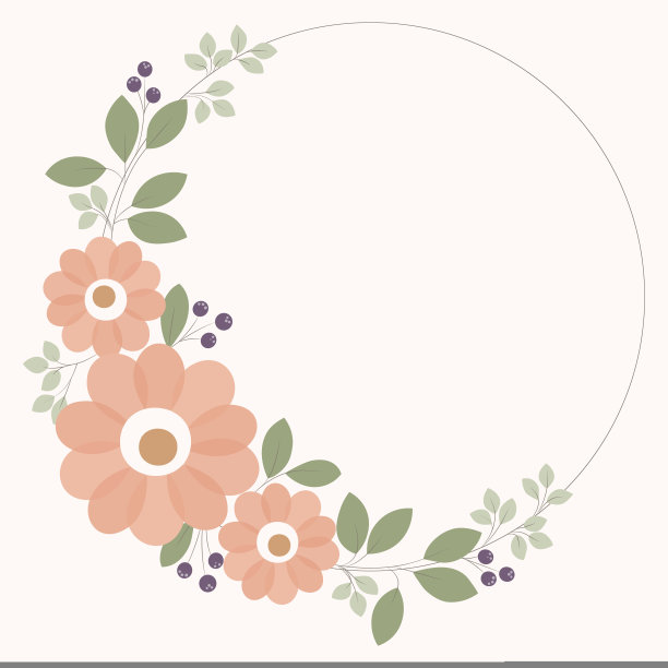 绿色精美圆形花纹图案