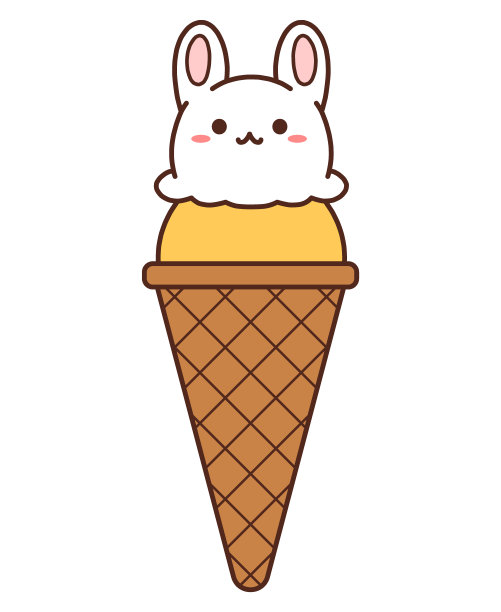 日本漫画风格,卡通,冰淇淋蛋卷