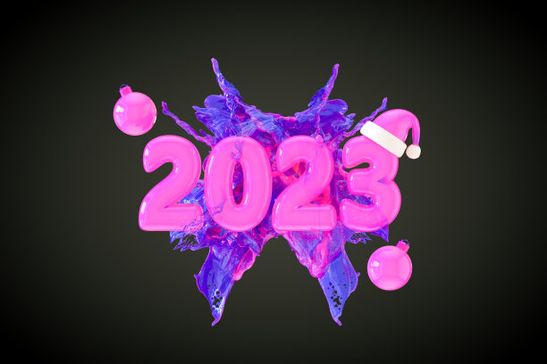 紫色新年背景板设计