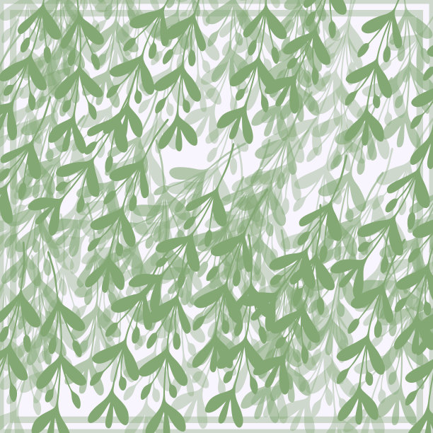 白色抽象植物抱枕图案