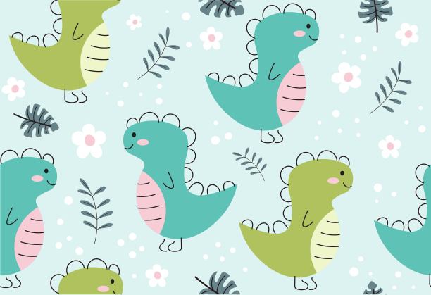 抽象卡通恐龙图案