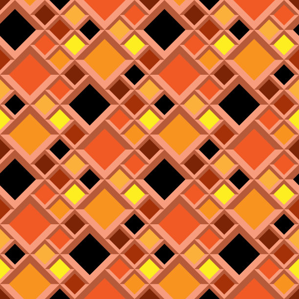 橙色菱形格背景矢量素材