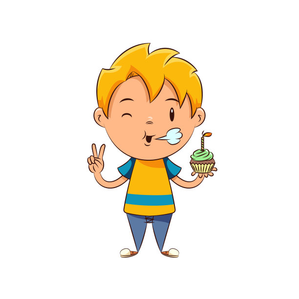 吹,生日,仅一名男孩