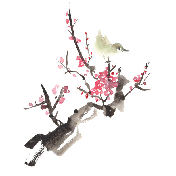 春夏秋冬水墨画