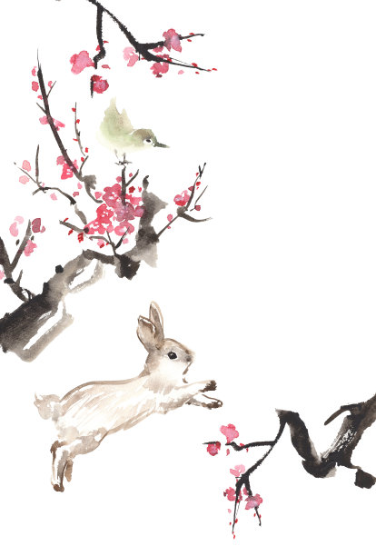 春夏秋冬水墨画