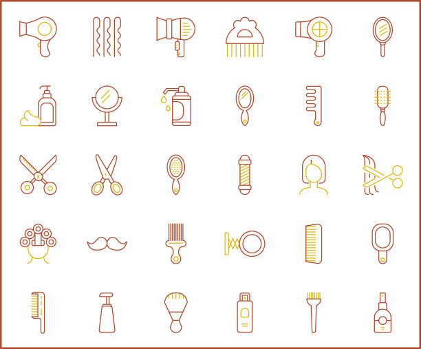 矢量插图简约生活用品镜子