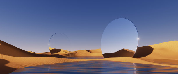 沙丘,湖,撒哈拉沙漠