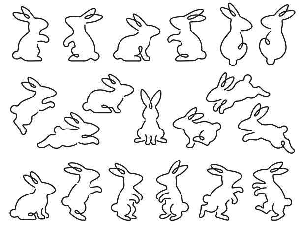 兔子矢量线稿