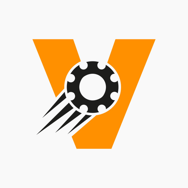 v字母机械工业logo