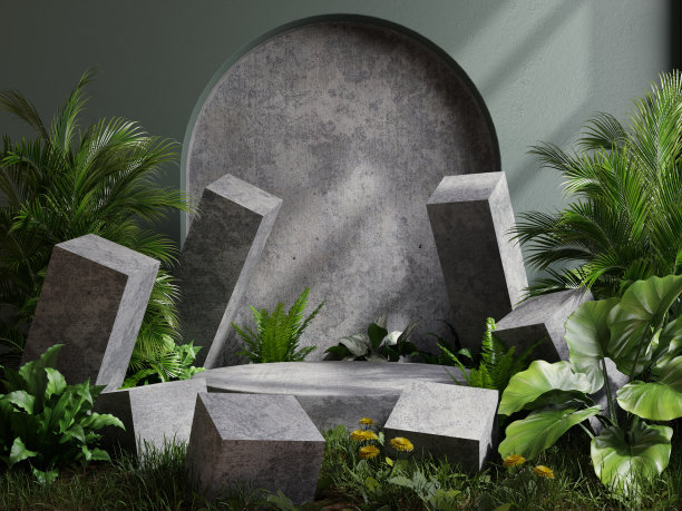 清新绿色方块背景图案