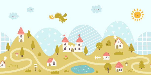 简约风格卡通树木插画