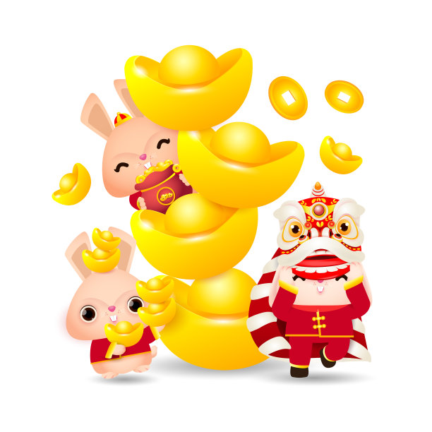 卡通,节日,黄金