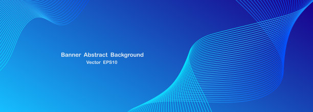 蓝色动感飘逸线条背景图