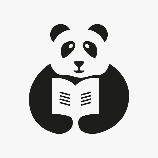 卡通熊猫书店logo