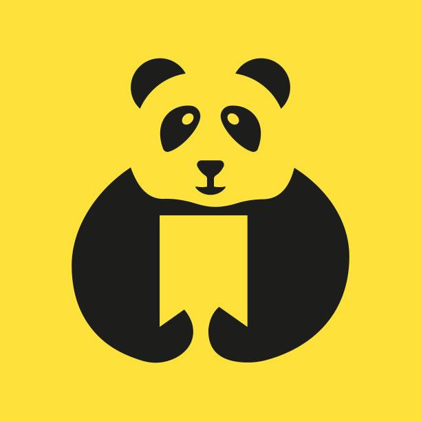 卡通熊猫书店logo