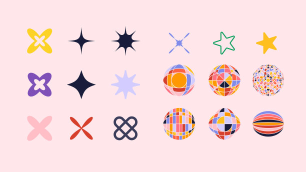 圆形徽章现代扁平风格图