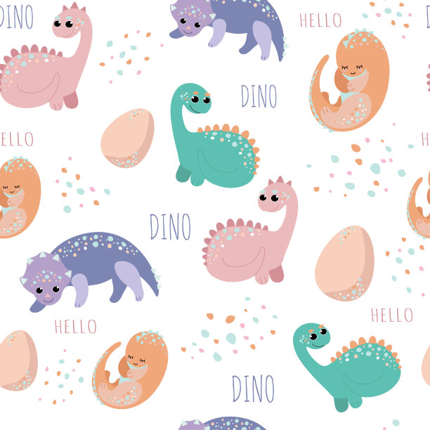 抽象卡通恐龙图案