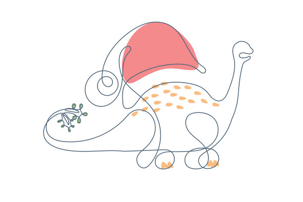 抽象卡通恐龙图案