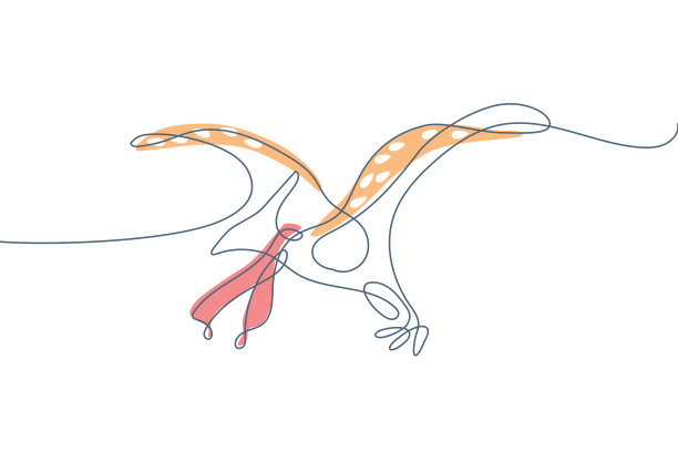 抽象卡通恐龙图案