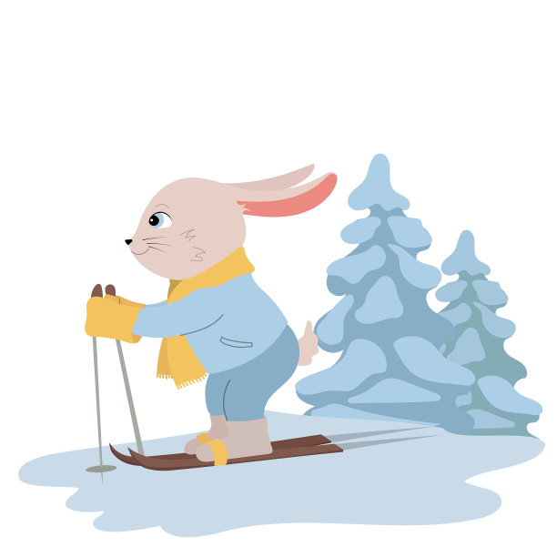 滑雪兔子